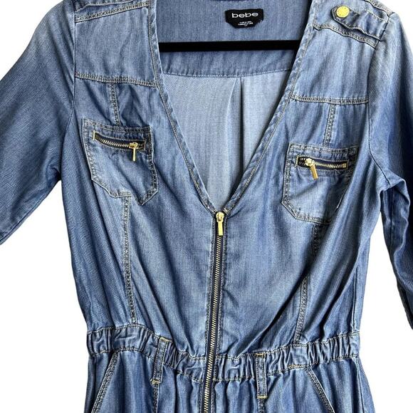 Vintage Bebe Jumpsuit USA 90s Y2K One Piece Clubwear Women’s S M Black - Picture 6 of 13